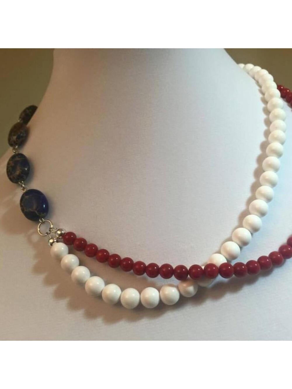 Gorgeous handmade patriotic necklace and earrings